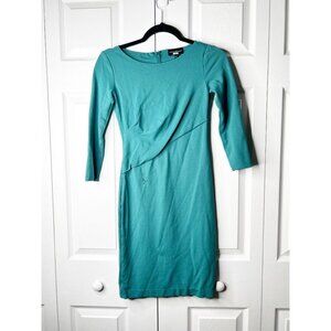 Emporio Armani Milano Green Jersey Ruched Sheath Dress Women's Size IT 36